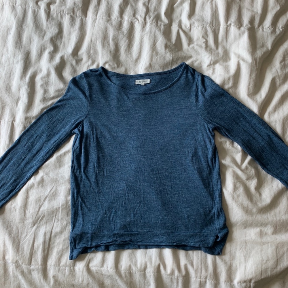 Blue long sleeve made well shirt